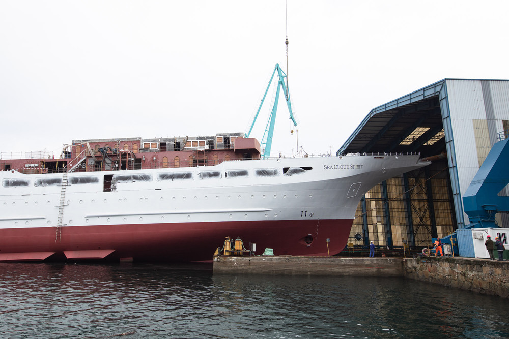 Die Sea Cloud Spirit läuft vom Stapel. Foto: Sea Cloud Cruises